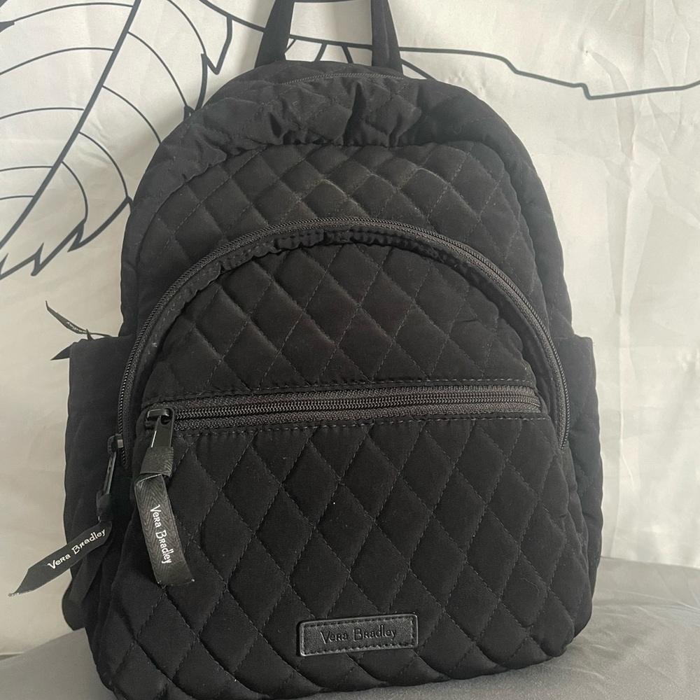 Vera Bradley Black Quilted Mini Backpack